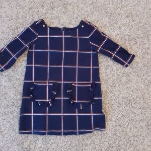 Janie and Jack navy dress with orange and white